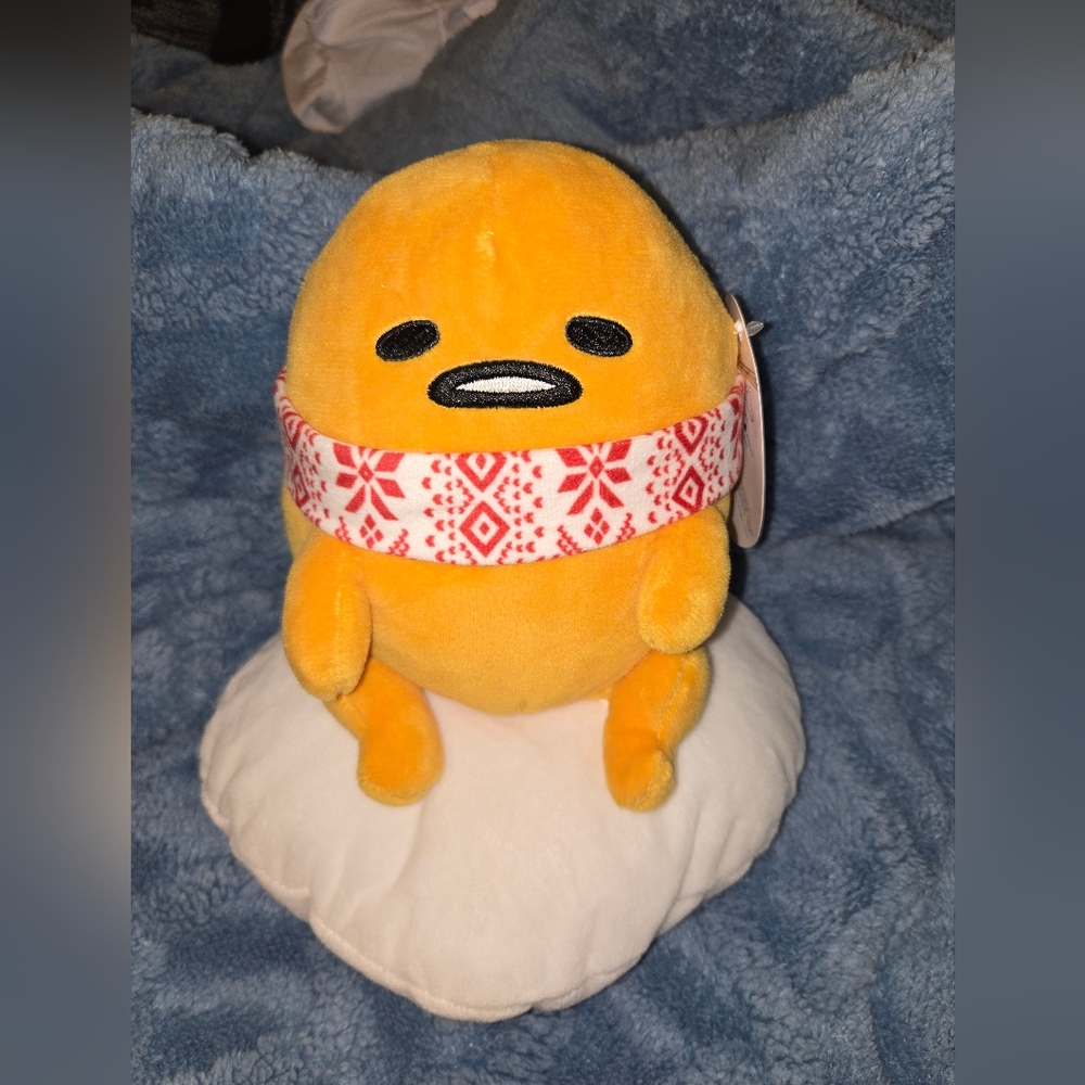 Gudetama Plush with Festive Scarf